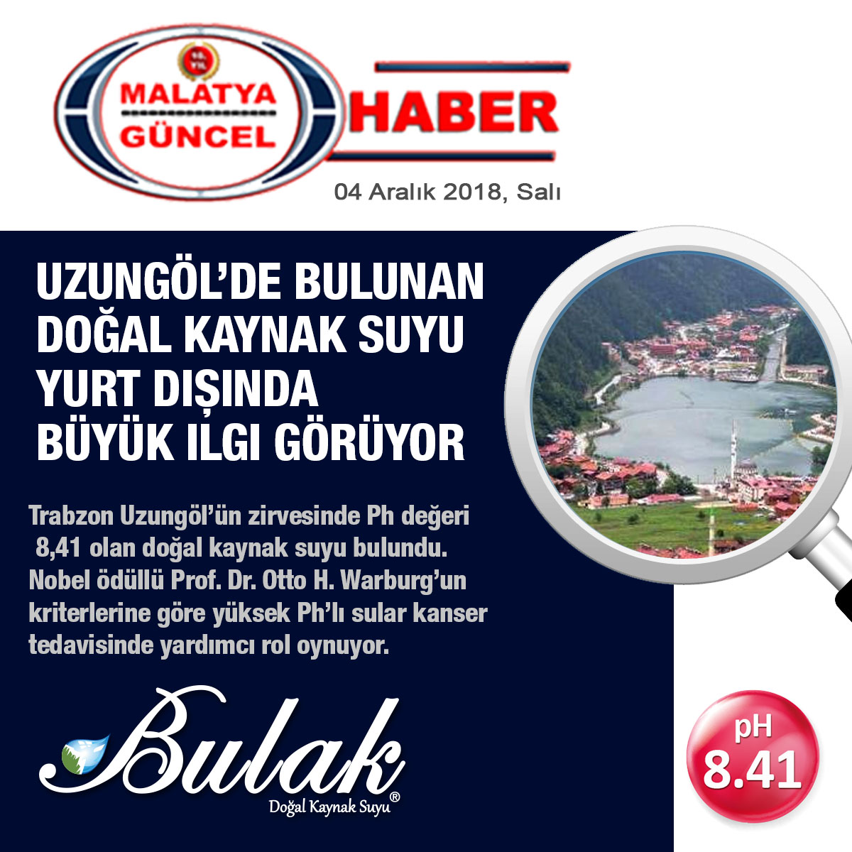 Malatya Güncel: Türkiye'nin En Yüksek pH'lı Suyu Uzungöl'de Bulundu