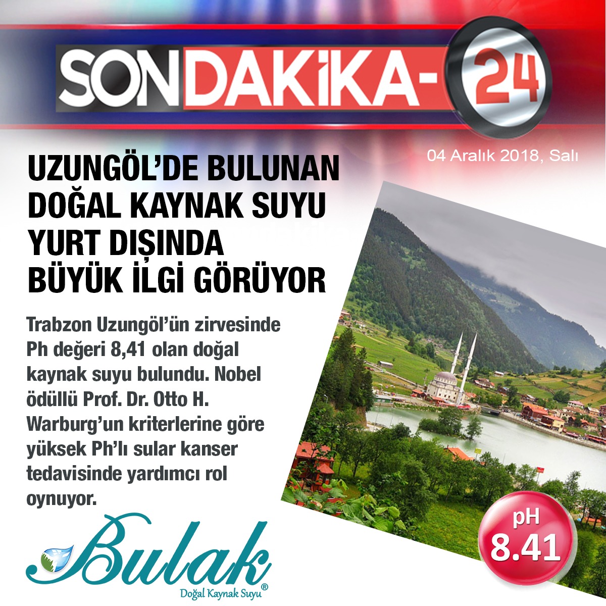 Son Dakika: Türkiye'nin En Yüksek pH'lı Suyu Uzungöl'de Bulundu