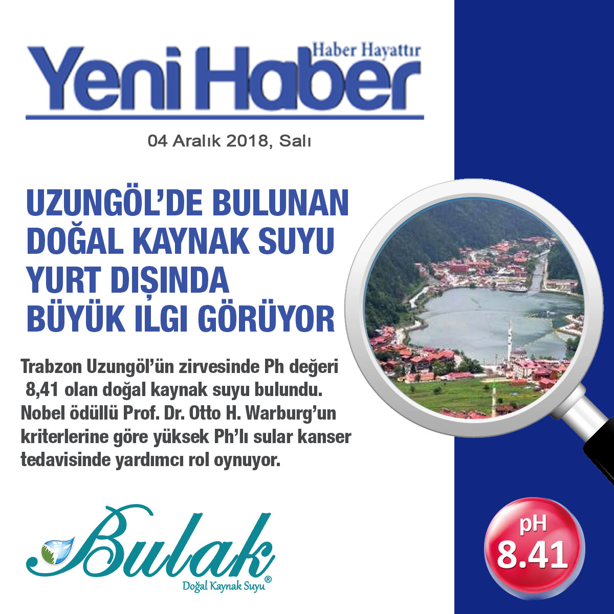 Yeni Haber: Türkiye'nin En Yüksek pH'lı Suyu Uzungöl'de Bulundu