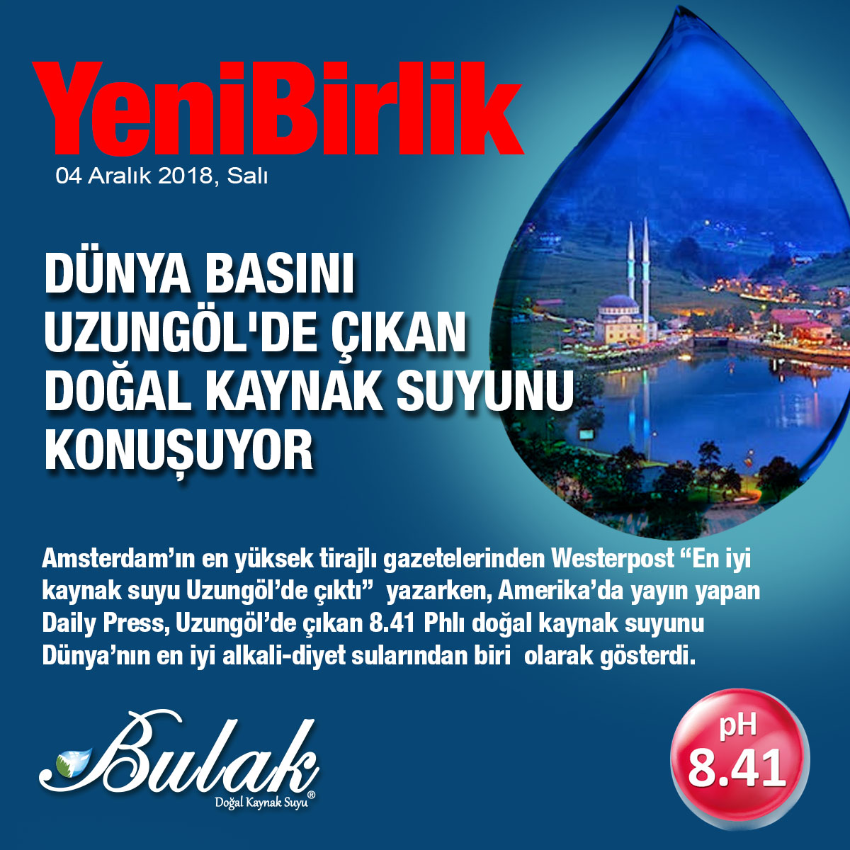 Yenibirlik: Türkiye'nin En Yüksek pH'lı Suyu Uzungöl'de Bulundu