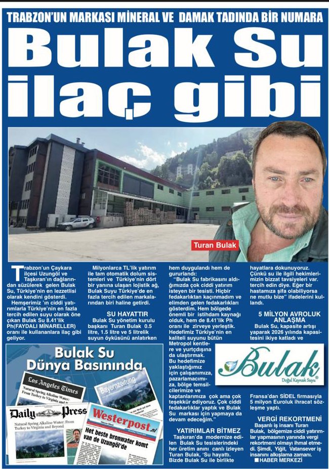 Bulak su ilaç gibi